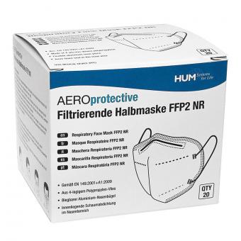 AEROprotective filtrierende Halbmasken FFP2 NR ohne Ventil (20 Stck) 